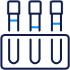 This icon shows blood test tubes to represent lab and medical tests.
